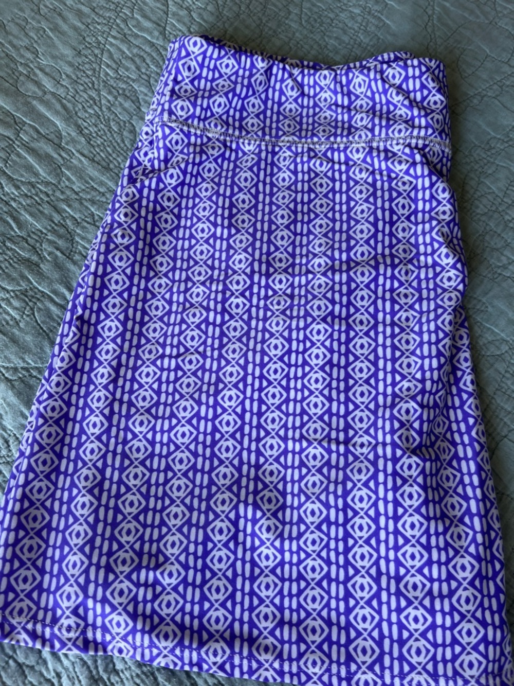 Southwind Purple and White Geometric Fairway Skort